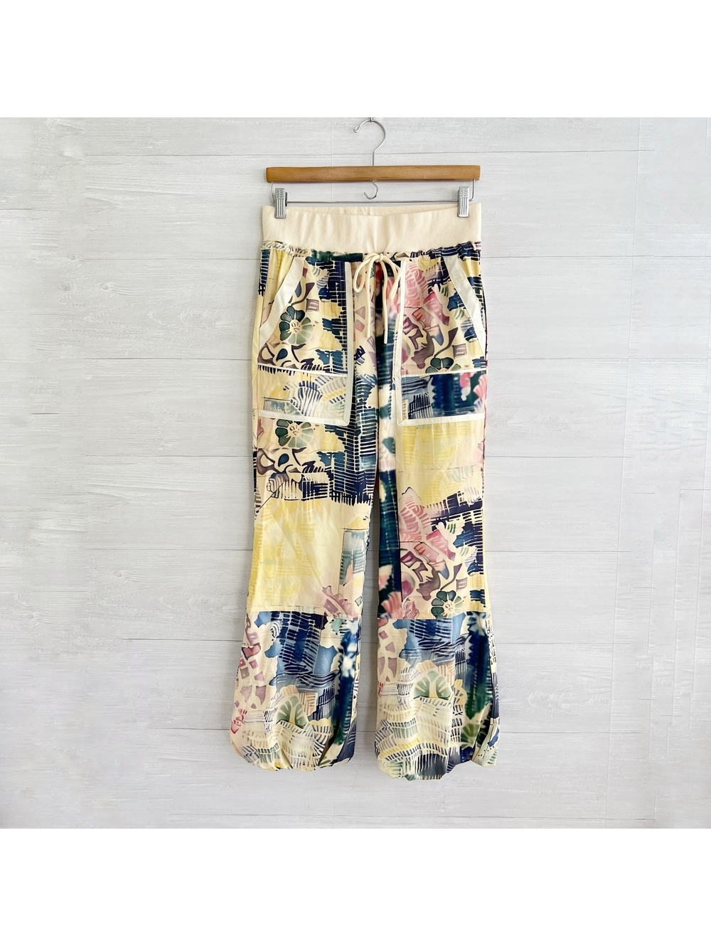 FP Movement On It Balloon Pants M Yellow Floral Print Gathered Hem Free People